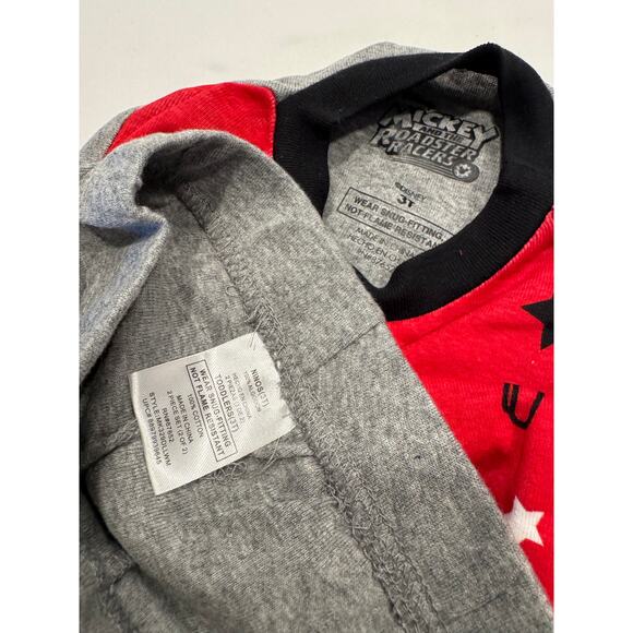 Disney Mickey Mouse Boys 2-Pc Sleepwear Pajama Set 3T Toddler Red Gray Cotton - Picture 4 of 8